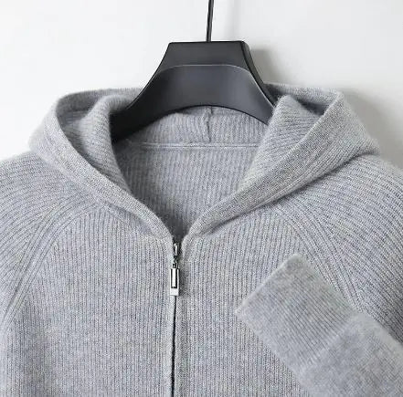 Wool-casmere Hooded Casual Sweater