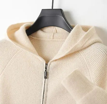 Wool-casmere Hooded Casual Sweater