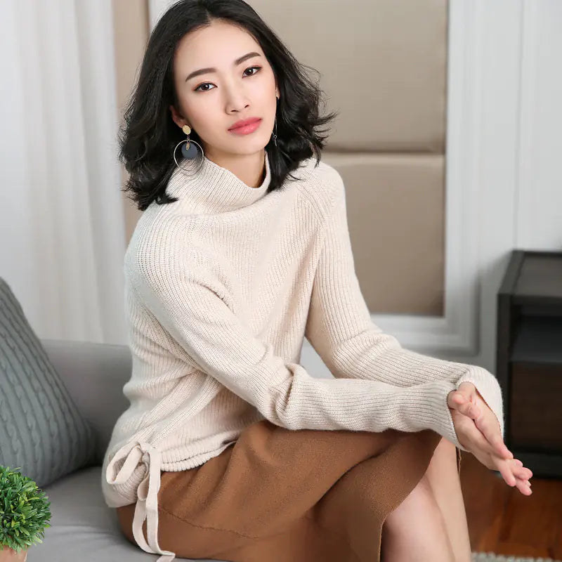 Women's Oversized Turtleneck Cashmere Sweater
