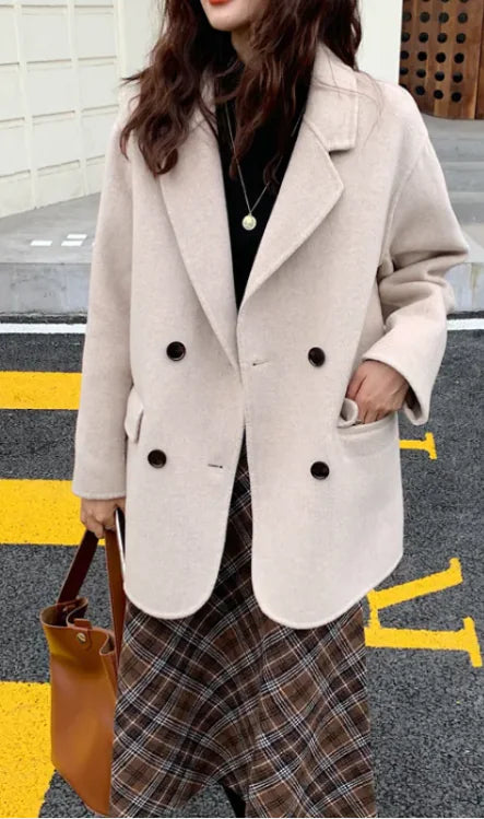 Women's New Short Double-sided wool Coat