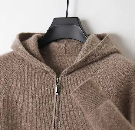 Wool-casmere Hooded Casual Sweater
