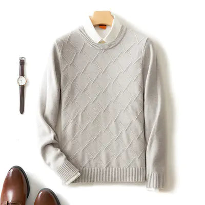 Men's Thick Loose Cashmere Round Neck Pullover Sweater