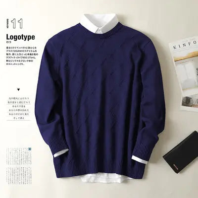 Men's Thick Loose Cashmere Round Neck Pullover Sweater
